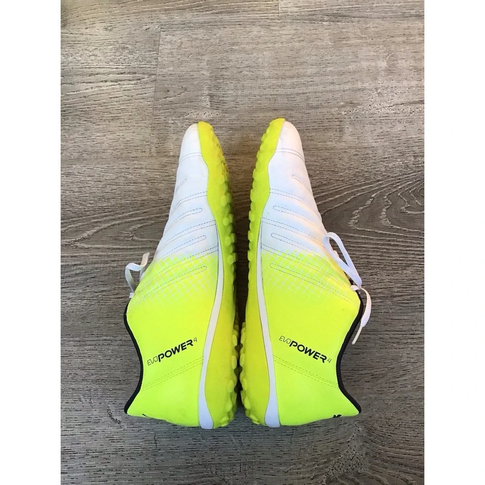 Puma Mens evoPOWER 4 Size 12 Indoor Soccer Cleats Turf Neon Yellow White 103588